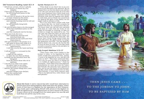 Worship Service Baptism Of Our Lord Bulletin Worship And Music