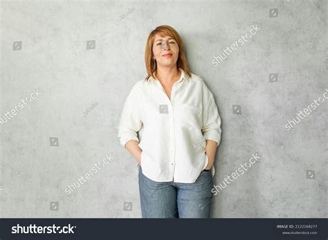 Portrait Mature Woman Red Hair Smiling Stock Photo 2122168277 Shutterstock