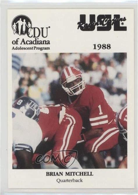 Brian Mitchell Football Card 1988 Mcdag Usl Ragin Cajuns