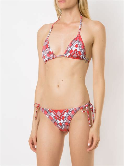 Amir Slama Printed Triangle Bikini Set Farfetch