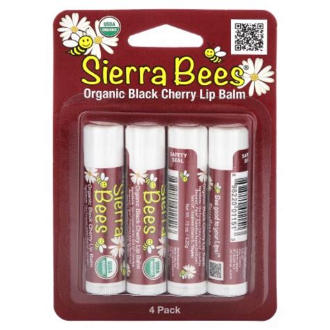 Sierra Bees Organic Lip Balms Black Cherry 4 Pack 015 Oz 425 G