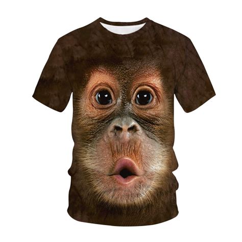 Camiseta Con Estampado D De Orangut N Camiseta De Manga Corta De Gran