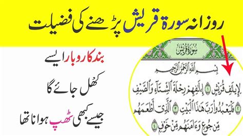 Surah Quresh Parhne Ki Fazilat Urdu Wazifa Youtube