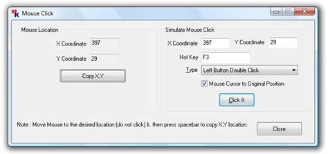 Mouse Click Utility to automate mouse click with HotKey