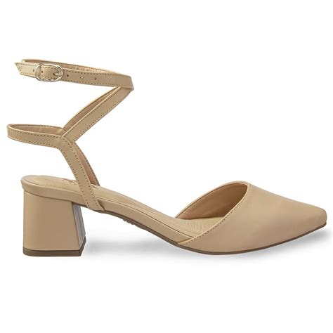 Scarpin Salto Bloco Adele Nude