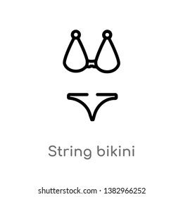 Outline String Bikini Vector Icon Isolated Stock Vector Royalty Free Shutterstock