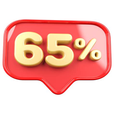 icon number 65 percent promotion 11297122 PNG