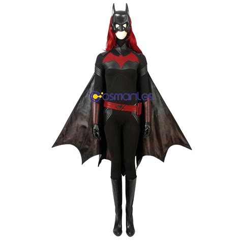 Batwoman Cosplay Costume Kate Kane Red Wig And Black Suit