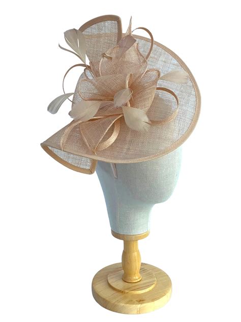 Large Nude Sinamay Fascinator