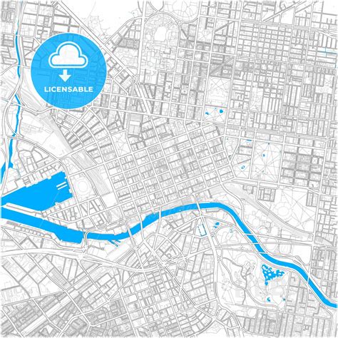 Melbourne Victoria Australia City Map With High Resolution Roads