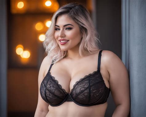 Premium Photo A Woman In Black Lingerie Posing For The Camera