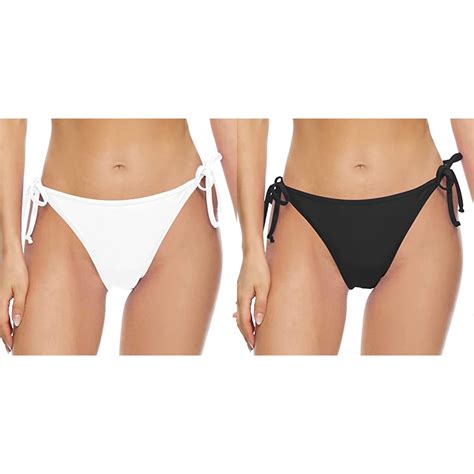 Pack Women Vintage Print Low Waist Brazilian Bikini Bottom Swimwear Briefs Beachwear Brazilian