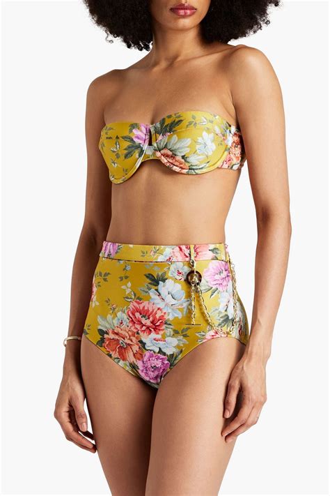 Zimmermann Floral Print Underwired Bandeau Bikini Top The Outnet