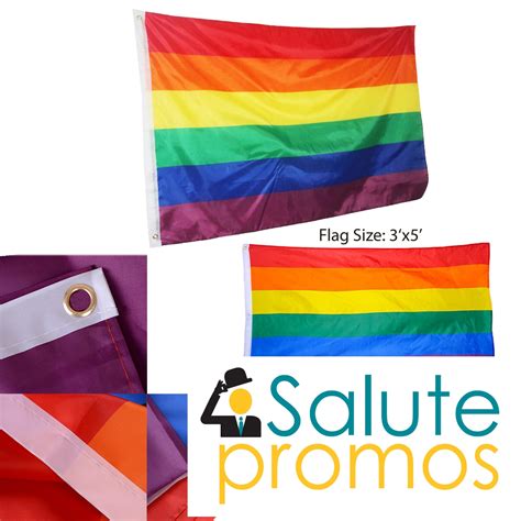X Blank Gay Pride Flag With Brass Grommets