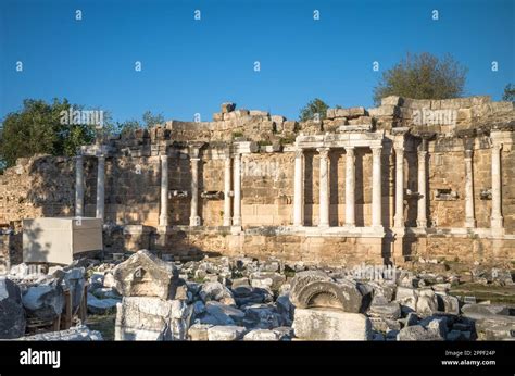 Part Of The Ruins Of The Monumental Fountain Nymphaeum Within The