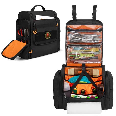 Large Tactical Camping Kitchen Organizer, Hanging Cookware Storage Bag