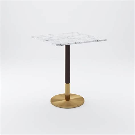 Square Faux Marble Restaurant Bar Table Orbit Base West Elm