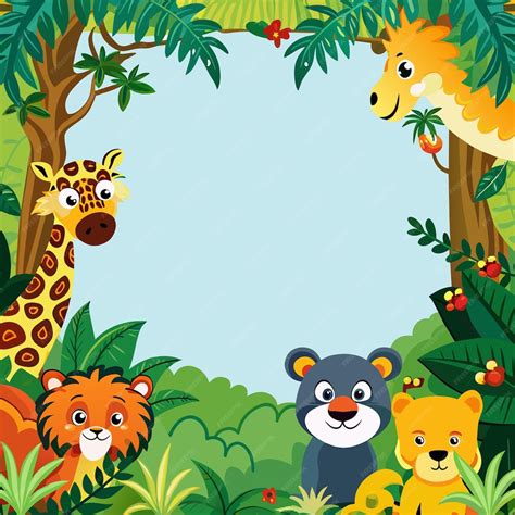 рамка с животными и рамка со словами " дикие животные " на ней ...