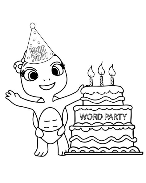 Party Word Free Printable Coloring Page