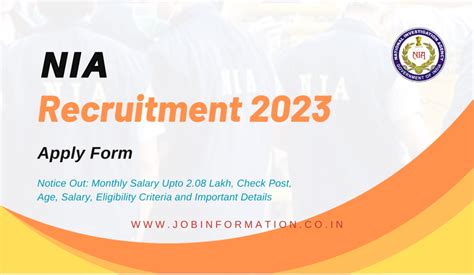 NIA Recruitment 2023 24 Notice Out Monthly Salary Upto 2 08 Lakh