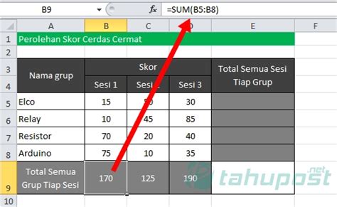 Rumus Excel Penjumlahan Antar Kolom Baris Tabel Dan Sheet Tahupost