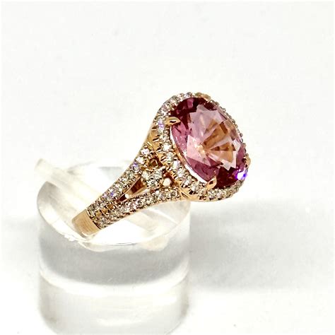 Oval Cut Pink Tourmaline And Diamond Ring Chequers Jewels