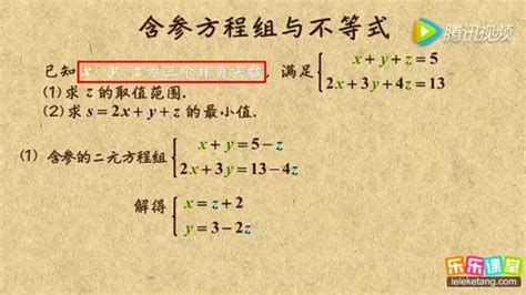 初一数学：含参方程组与不等式综合高清1080p在线观看平台腾讯视频