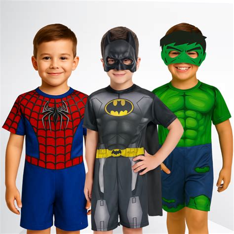 Roupa De Super Heroi - Roupa Fantasia de Super Herói Infantil Masculino com Máscara Envio ...
