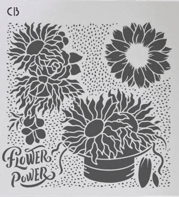 MS8 022 Ciao Bella Kunststof Stencil 20x20cm Sunflower Scent