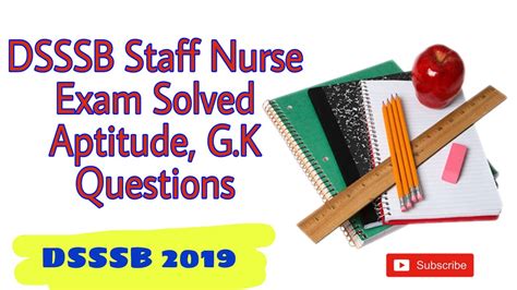 DSSSB Staff Nurse Exam Previous General Knowledge Aptitude Nursing