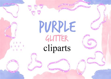Purple Glow Glitter Line Cliparts Graphic by GloryStarDesigns