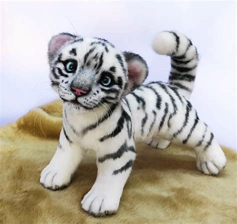 ALBINO TIGER CUB Plush Toy, Stuffed Toy Tiger, Custom Plush Toy, Cat ...