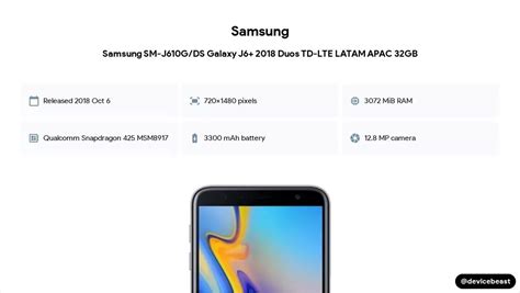 Samsung SM J610G DS Galaxy J6 2018 Duos TD LTE LATAM APAC 32GB Full