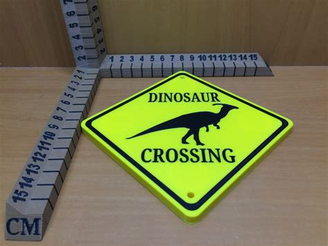 Dinosaur Crossing Sign By Starlabs3d Download Free Stl Model