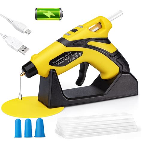 Cordless Fast Preheating Hot Glue Gun Kit With 30PCS Glue Sticks 7mmx150mm USB Rechargeable
