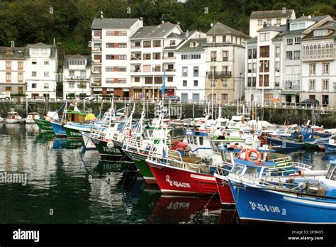 Fishing Boats Luarca Spain Stock Photo Alamy