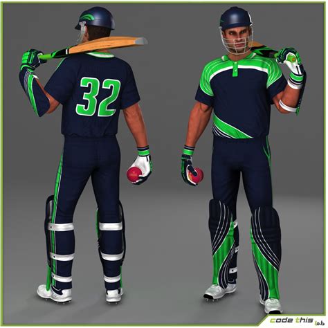 Cricket Players Cg Pack Collection D Model Max Obj Fbx Free D