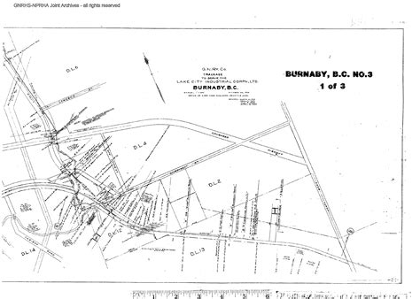 Plat Map of Great Northern Facilities at Burnaby, British Columbia