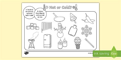 Hot And Cold Colouring Activity Teacher Made Twinkl