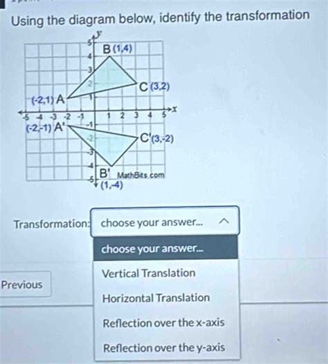 Solved Using The Diagram Below Identify The Transformation