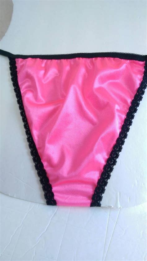 Pink And Black Panties String Bikini Underwear Sleek Sexy Etsy