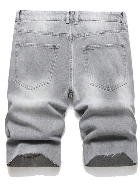 Men Ripped Frayed Bermuda Denim Shorts Shein Usa