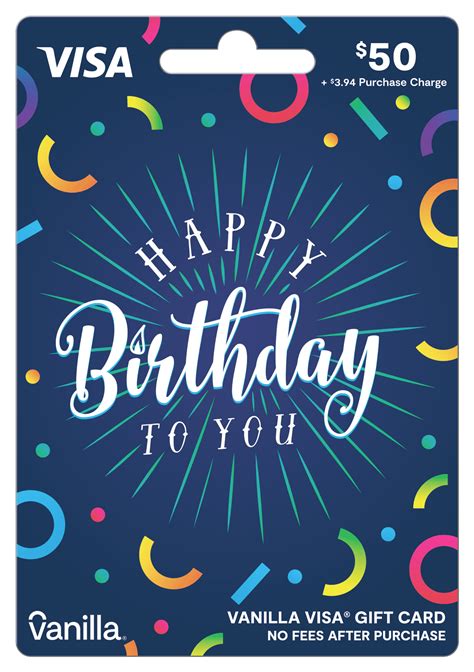 $50 Vanilla® Visa® Birthday Confetti Gift Card - Walmart.com