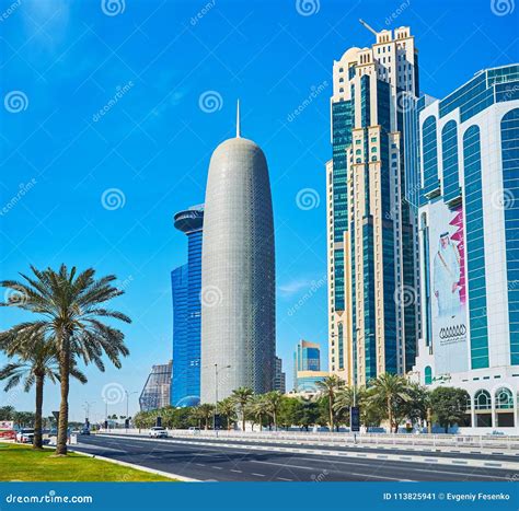 The Famous Skyscrapers of Doha, Qatar Editorial Photo - Image of mall