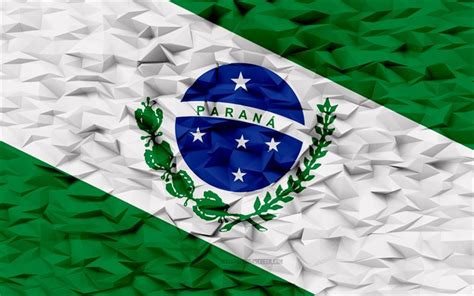 Baixar Bandeira Do Paraná 4k Estados Do Brasil Fundo De Polígono 3d