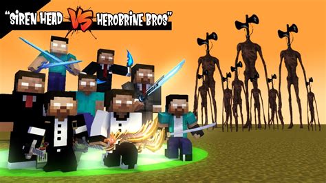 HEROBRINE STRONG BROTHERHOOD VS SIREN HEAD - MONSTER SCHOOL SPECIAL ...