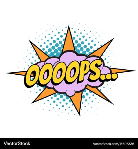 Oops Comic Word Royalty Free Vector Image Vectorstock