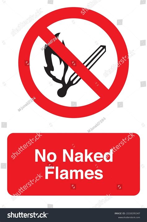 No Naked Flames Safety Sign Stock Vector Royalty Free Shutterstock