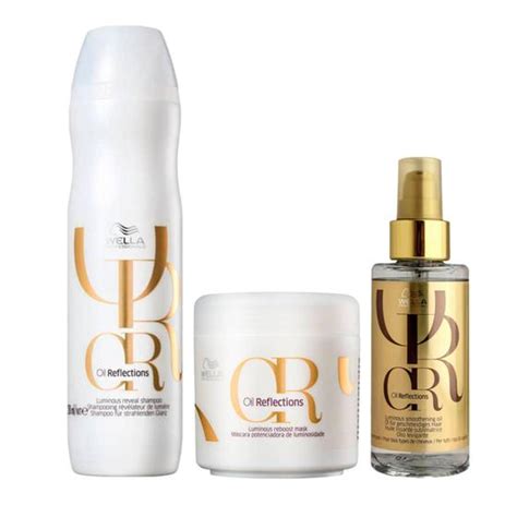 Shampoo E Máscara Wella Oil Reflections - Kit Wella Oil Reflections Shampoo 250ML + Mascara 150ML + Oil 100ml ...