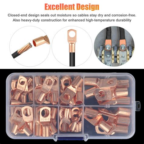 60 pc Battery Bare Copper Ring Lug Terminals | Property Room